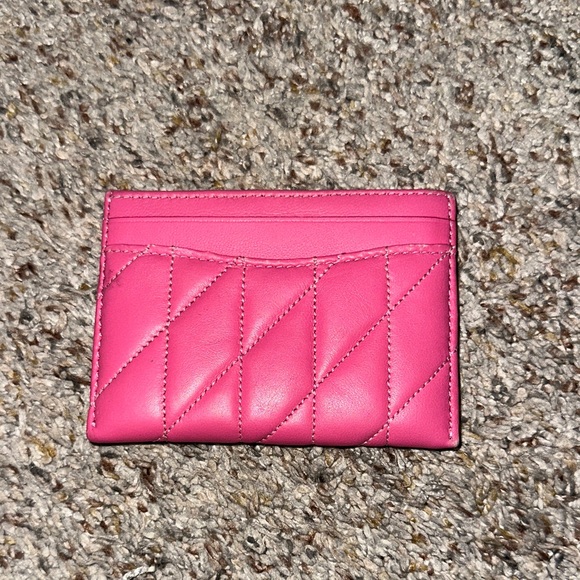 Coach Pink Quilted Leather Card Holder - Picture 2 of 2